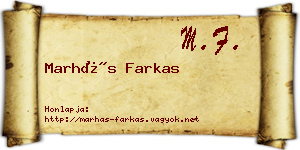 Marhás Farkas névjegykártya